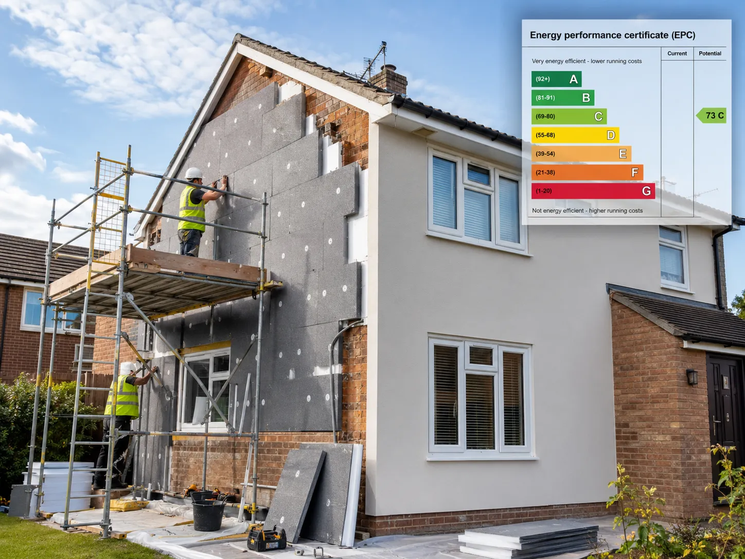 A comprehensive residential upgrade designed to improve home epc rating scores via fabric insulation.