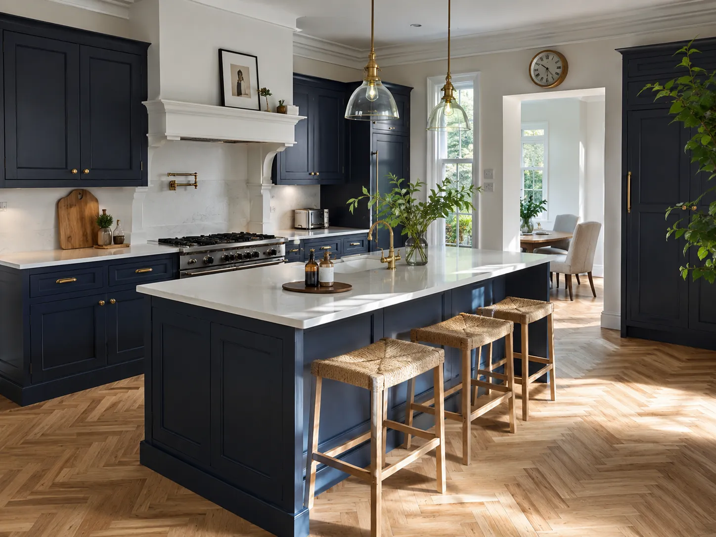 A flawlessly finished modern British home showcasing the results of a perfect kitchen renovation step by step sequence.