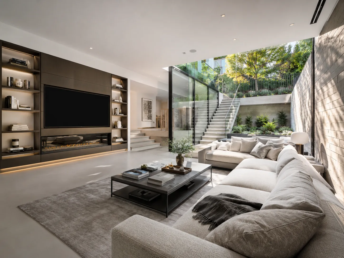 A stunning completed luxury basement extension London project featuring a bright open-plan layout.